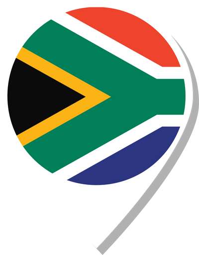 South Africa flag check-in icon.