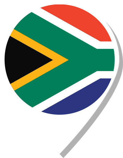 South Africa flag check-in icon.